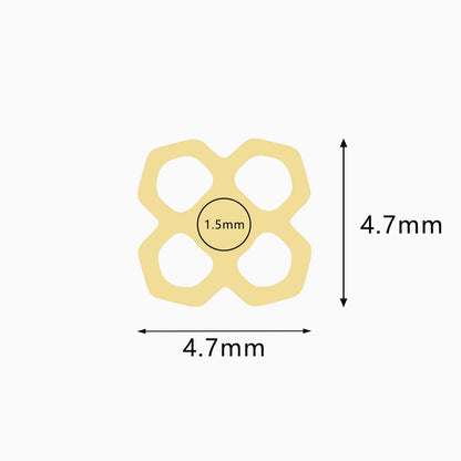 18Kt Gold PVD Titanium Threadless Open Flower Gem Top