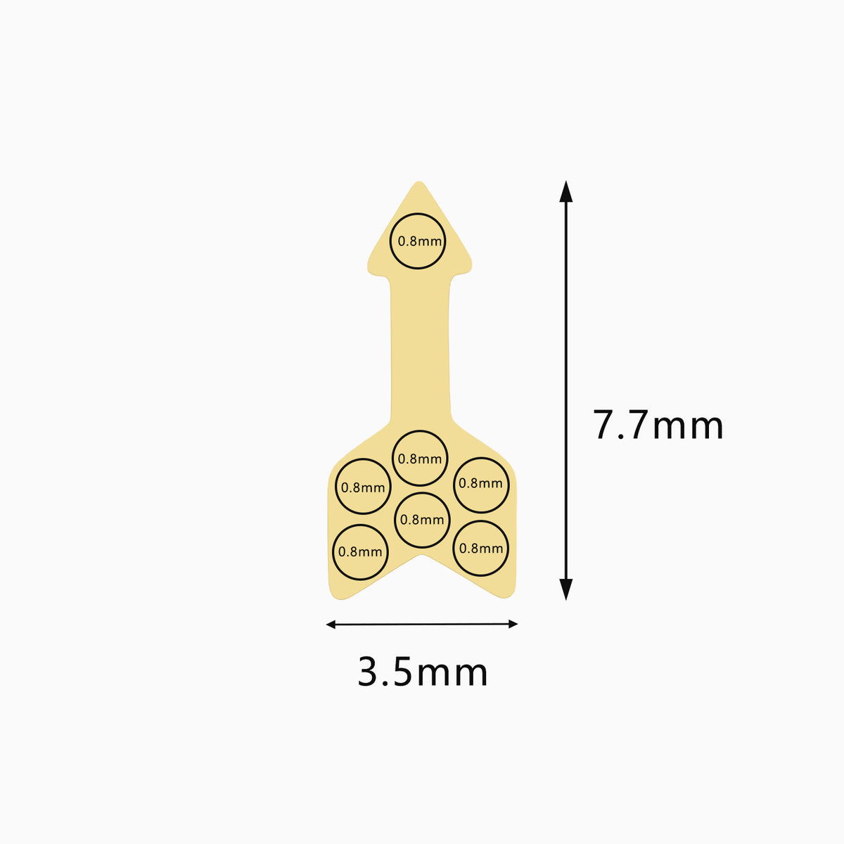 18Kt Gold PVD Titanium Threadless Arrow Cluster Top