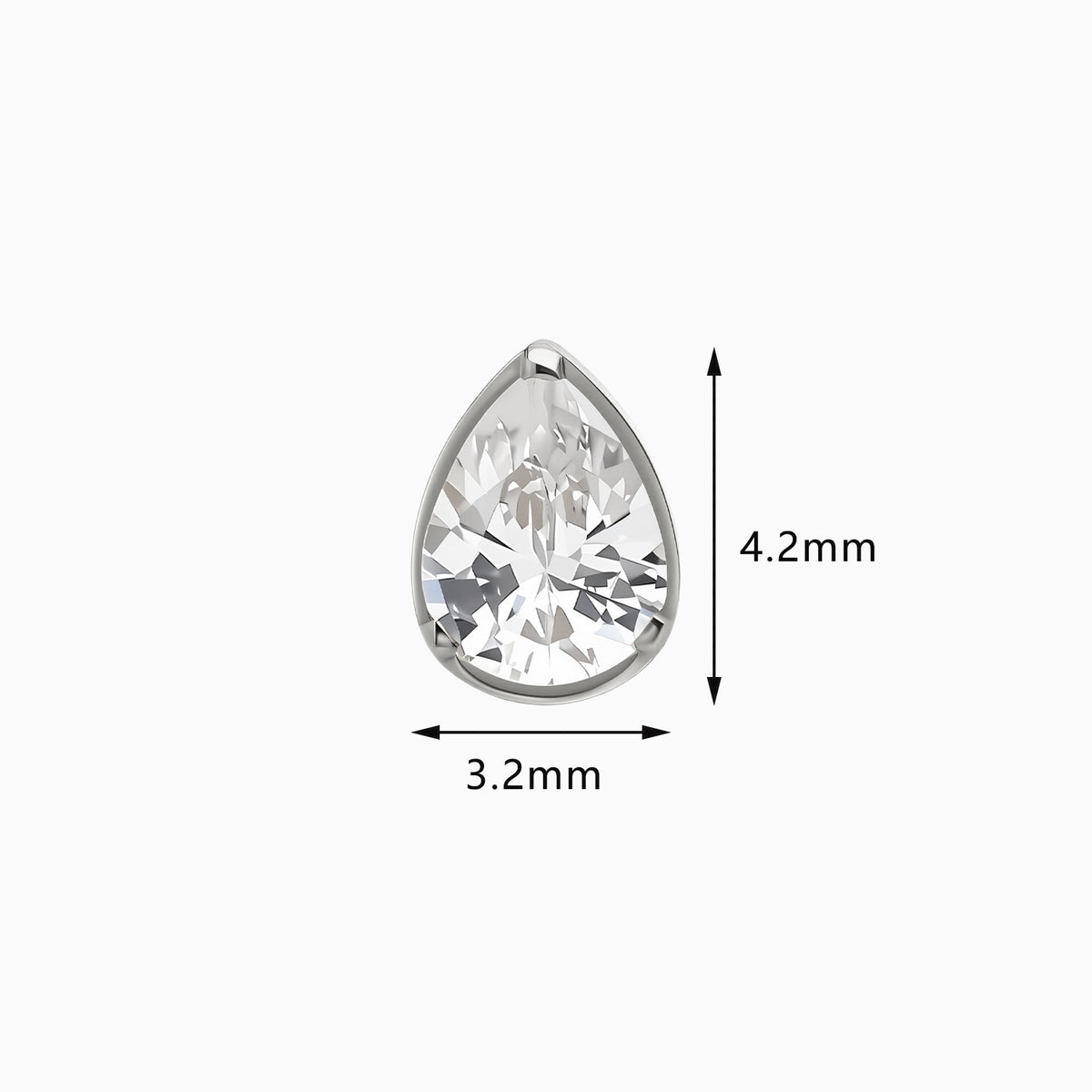 Titanium Threadless Pear Bezel Top