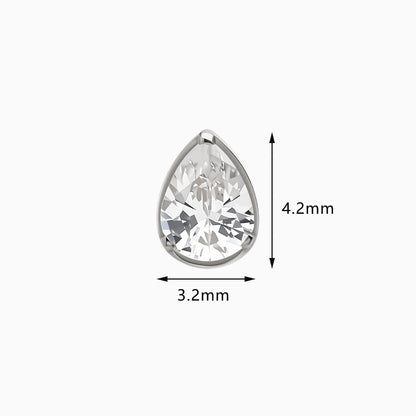 Titanium Threadless Pear Bezel Top