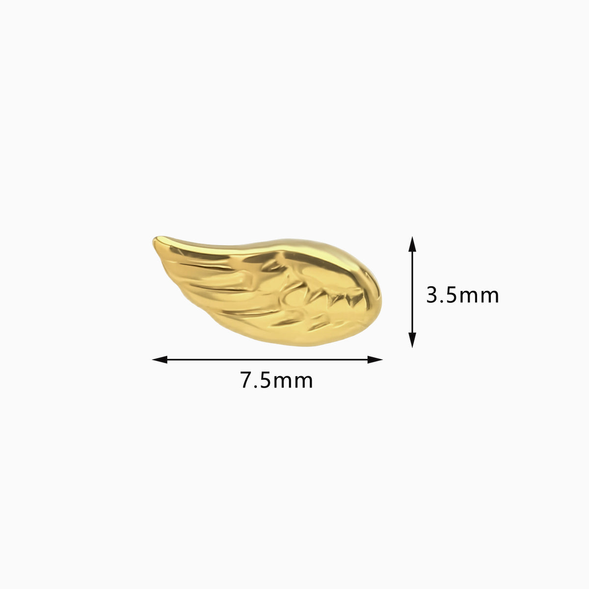 18Kt Gold PVD Titanium Threadless Right Angel Wing Top