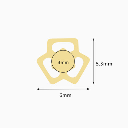 18Kt Gold PVD Titanium Threadless Open Triangle Gem Top