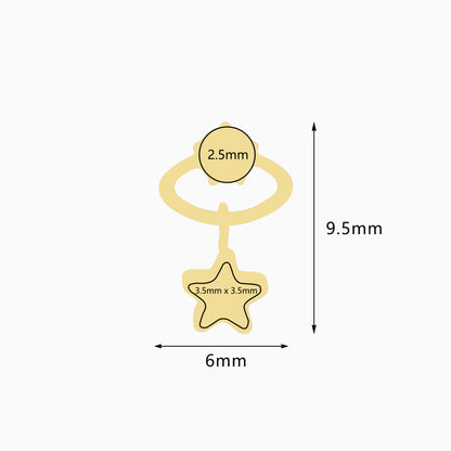 18Kt Gold PVD Titanium Threadless Dangle Bezel Cluster Top