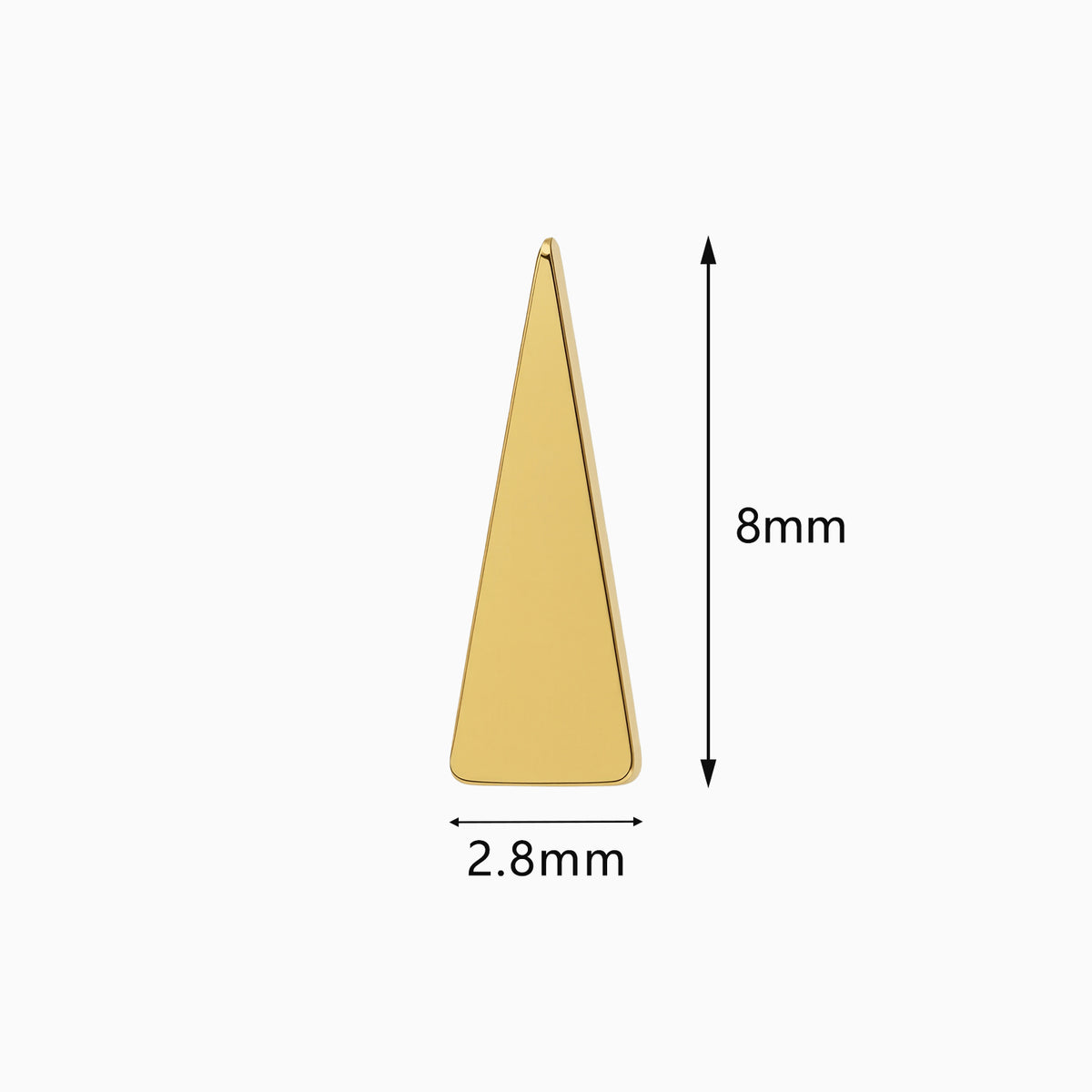 18Kt Gold PVD Titanium Threadless Triangular Spike Top