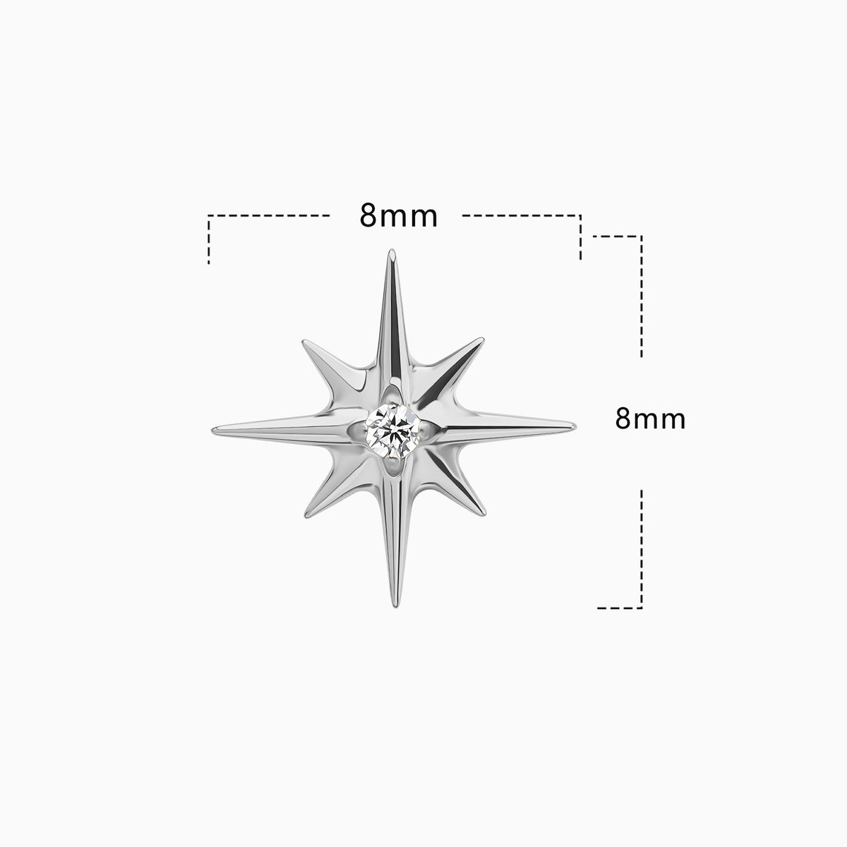 Titanium Threadless North Star Gem Top.