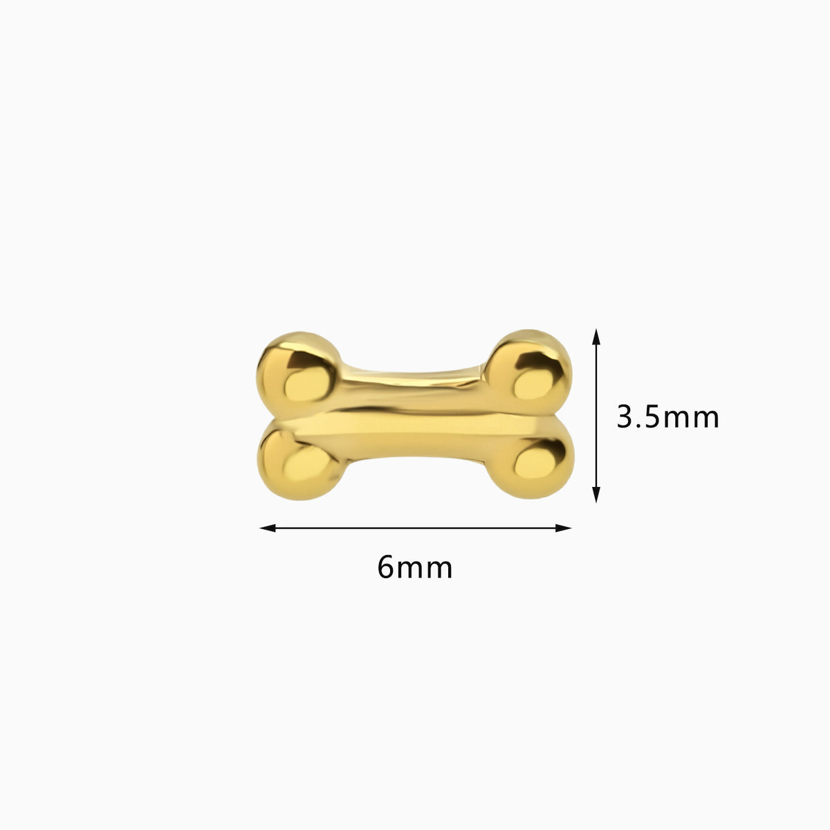 18Kt Gold PVD Titanium Threadless Bone Top