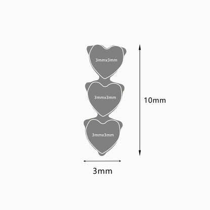 Titanium Threadless Triple Heart Gem Top