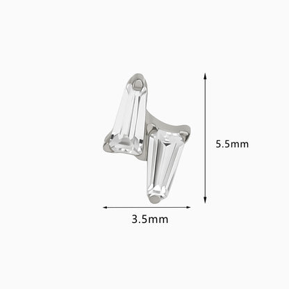Titanium Threadless Lightning Bolt Gem Top