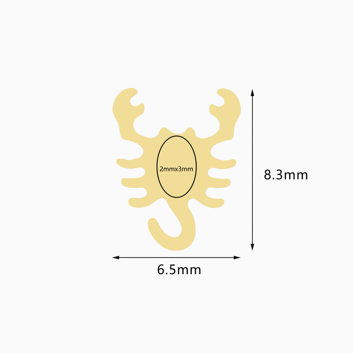 18Kt Gold PVD Titanium Threadless Scorpion Top
