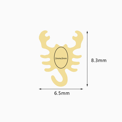 18Kt Gold PVD Titanium Threadless Scorpion Top