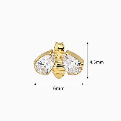 18Kt Gold PVD Titanium Threadless Bee Gem Top