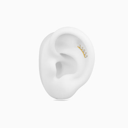 18Kt Gold PVD Titanium Threadless Crown Cluster Top