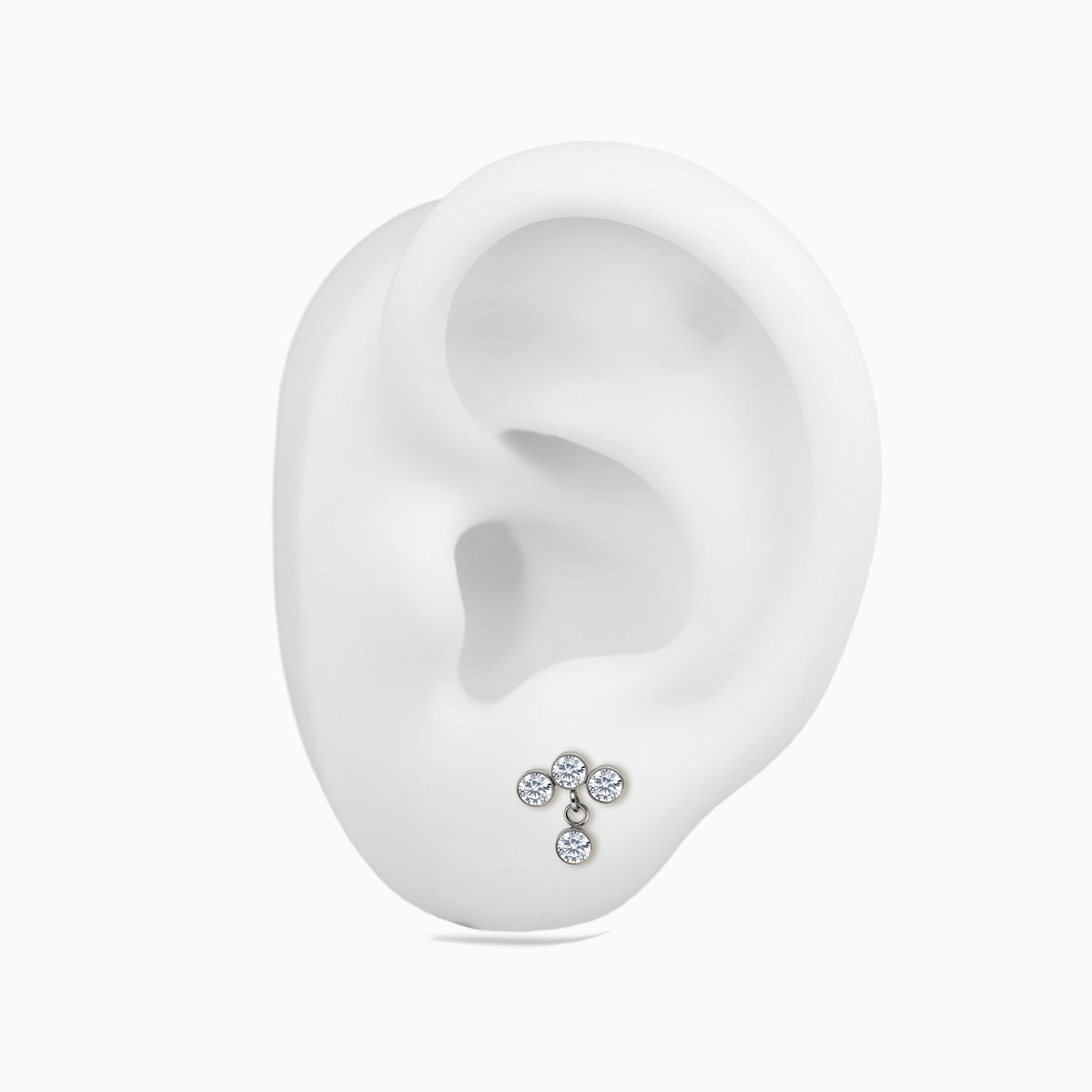 Titanium Threadless Dangle Bezel Cluster Top
