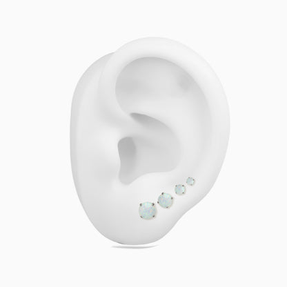 Titanium Threadless Prong  Synthetic Opal Top