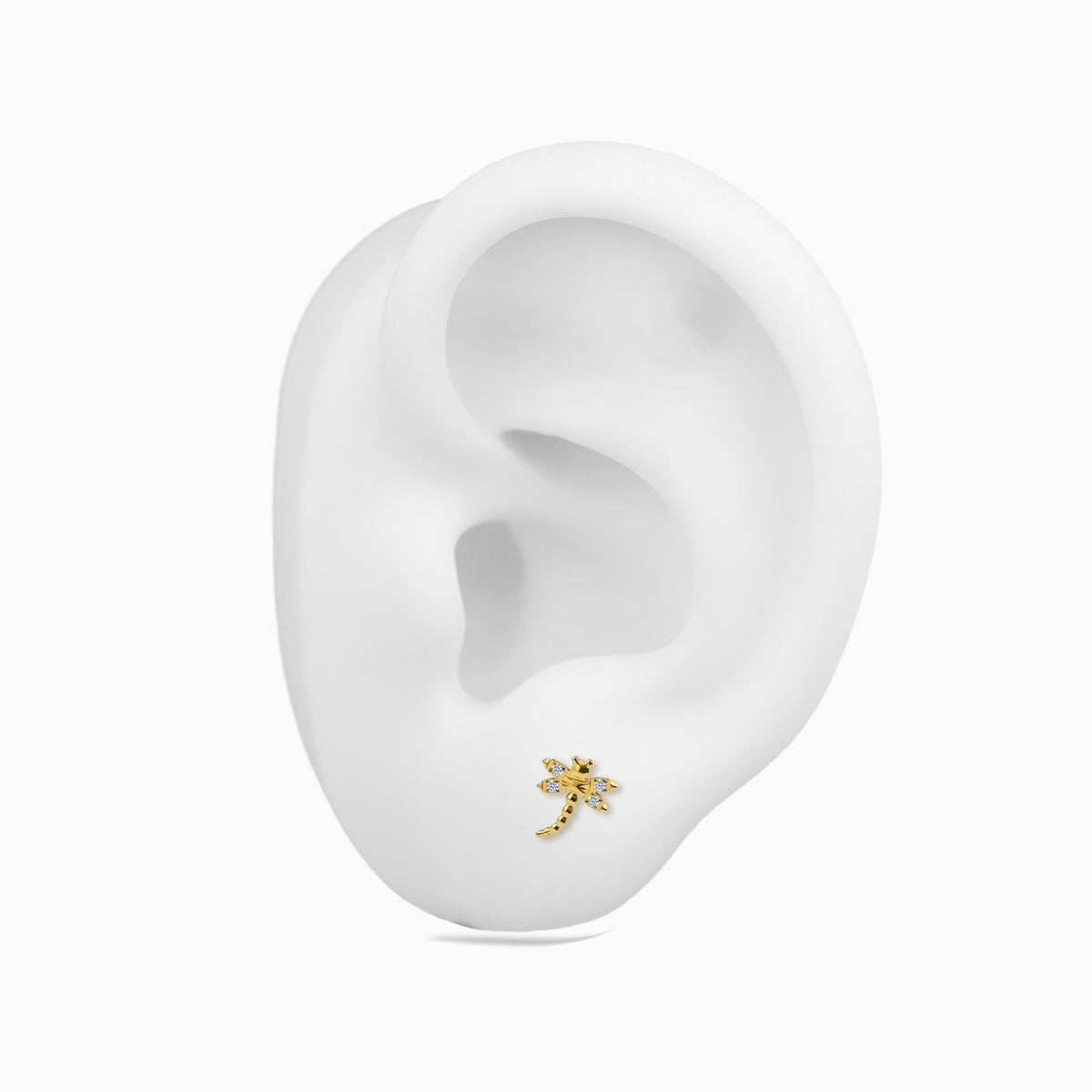 18Kt Gold PVD Titanium Threadless Dragonfly Top