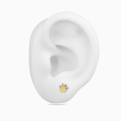 18Kt Gold PVD Titanium Threadless Cat Paw Cluster Top