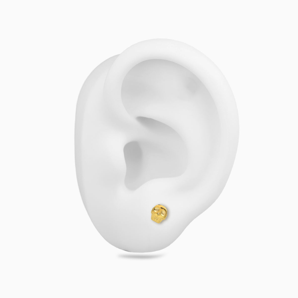18Kt Gold PVD Titanium Threadless Skull Top