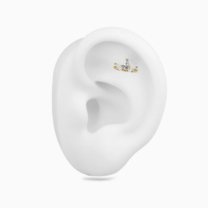 24Kt Gold PVD Titanium Threadless Crown Top