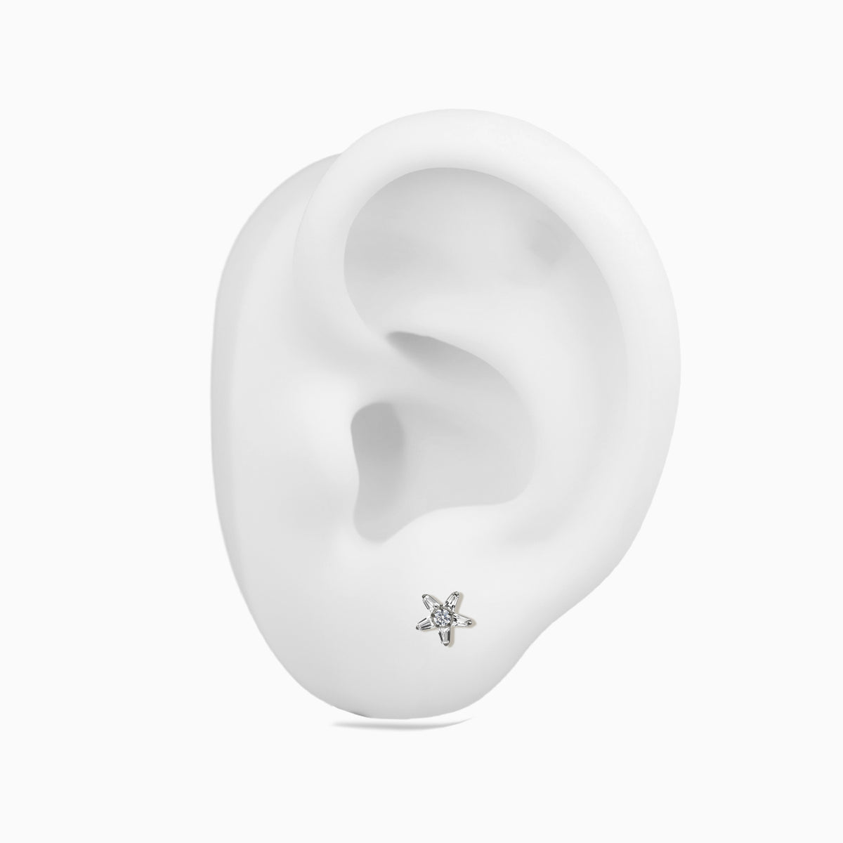 Titanium Threadless Baguette Star Cluster Top