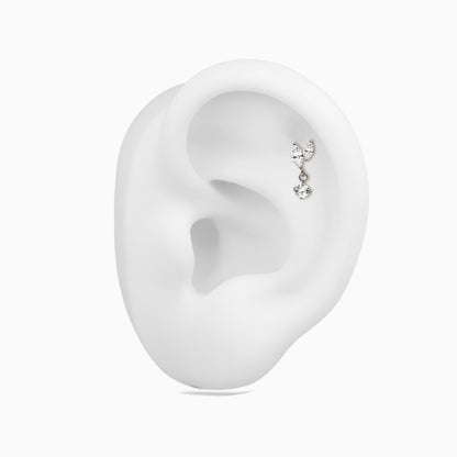 Titanium Threadless Dangle Leaf Cluster Top