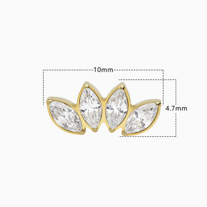 24kt Gold PVD Titanium Marquise Fan Top