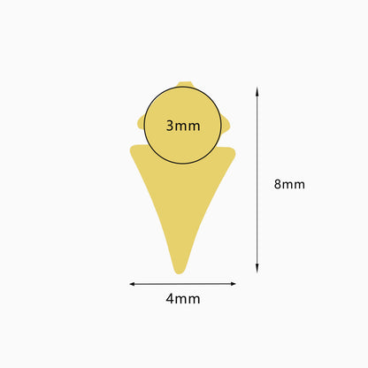 24Kt Gold PVD Titanium Threadless V-Shape Gem Top
