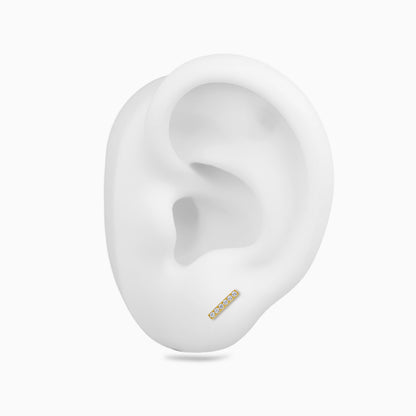18Kt Gold PVD Titanium Threadless 6-Stone Bar Top