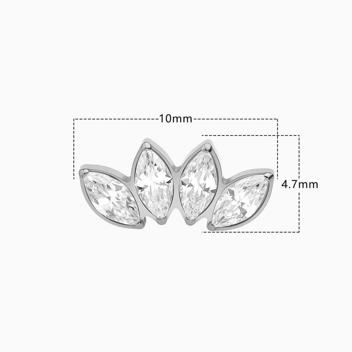Titanium Marquise Fan Top