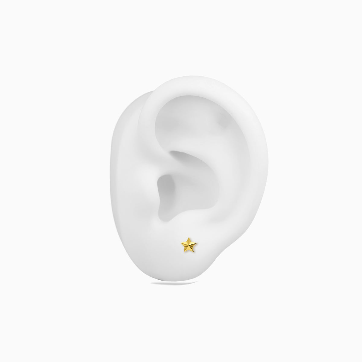 18Kt Gold PVD Titanium Threadless Star Top