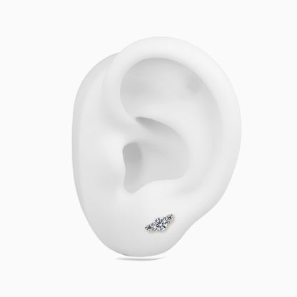 Titanium Threadless Three-Stone Cluster Top