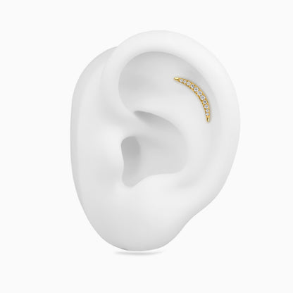 18Kt Gold PVD Titanium Threadless Crescent Curved Cluster Top