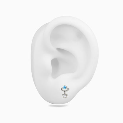 Titanium Threadless Dangle Bezel Cluster Top