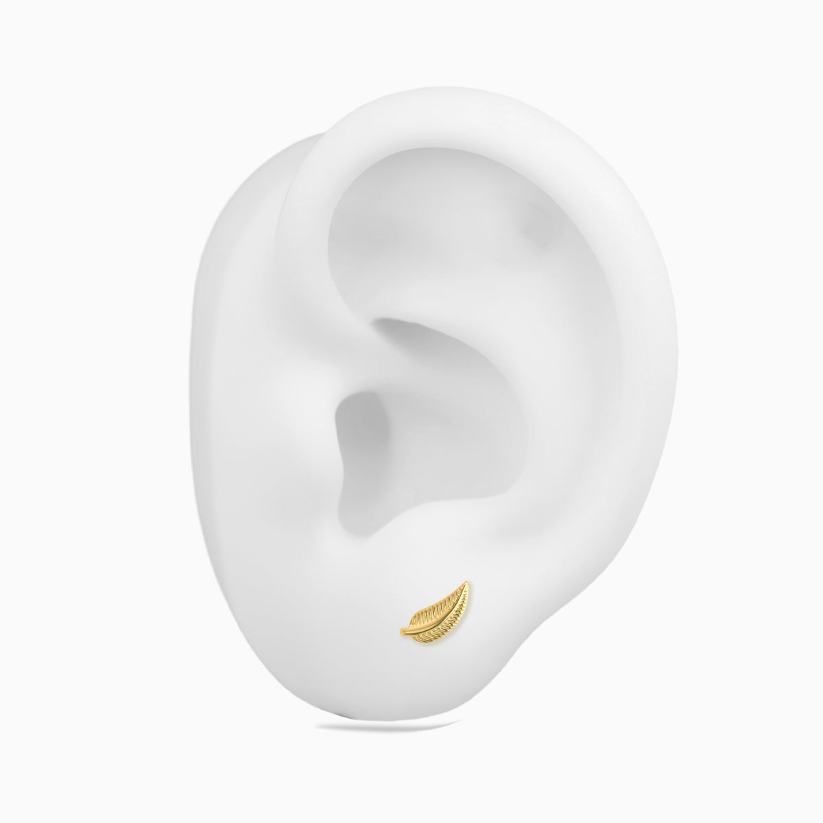 18Kt Gold PVD Titanium Threadless Leaf Top