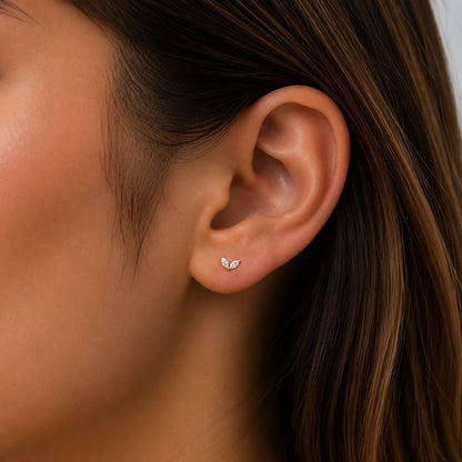18Kt Gold PVD Titanium Threadless Double Marquise Gem Top