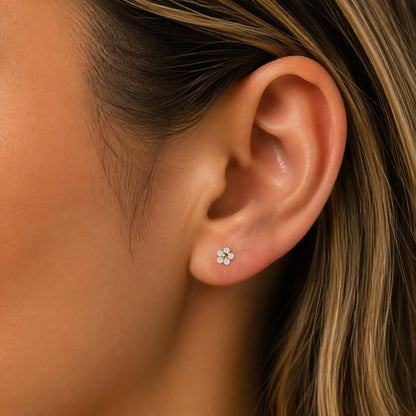 18Kt Gold PVD Titanium Threadless Five-Petal Flower Gem Top