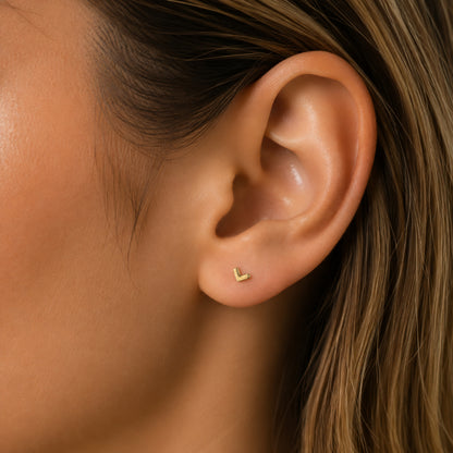 18Kt Gold PVD Titanium Threadless V-Shape Top.