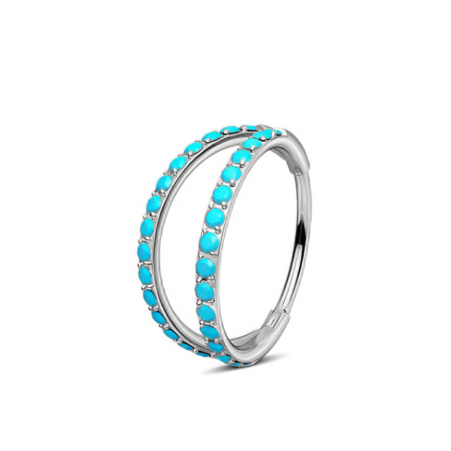 20G Double Row Hinged Segment Ring, ASTM F136 Implant Grade Titanium Nose & Conch Hoop, Hypoallergenic Piercing Jewelry