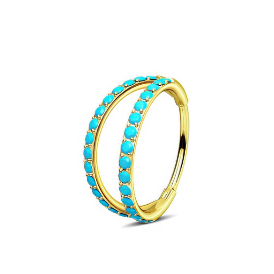 20G Double Row Hinged Segment Ring, ASTM F136 Implant Grade Titanium Nose & Conch Hoop, Hypoallergenic Piercing Jewelry